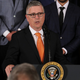 Jeff Luhnow speaks at the White House in 2018, when the team traveled to meet a president who was also exceptionally full of shit.